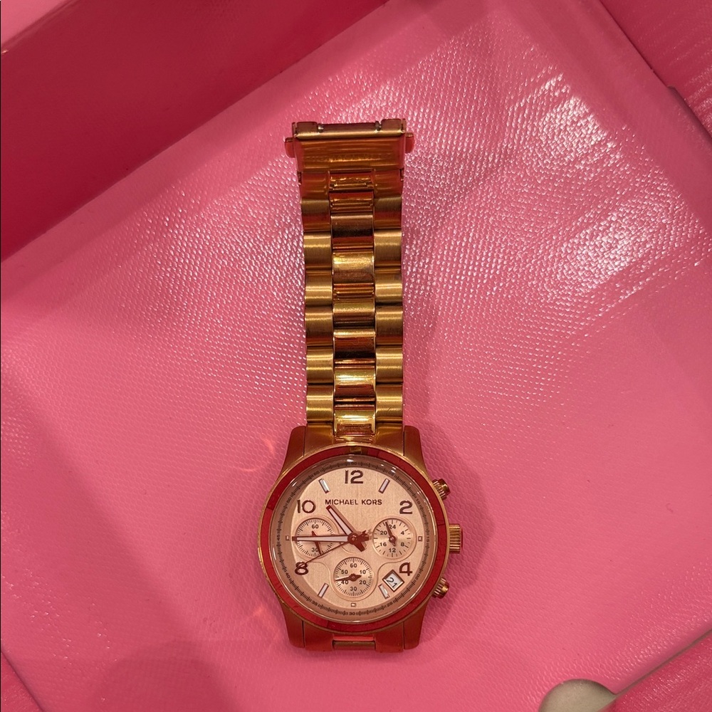 Michael Kors Gold Watch with Rose Dial